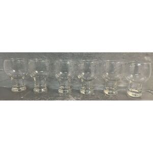 Set of‎ 6 - '70s Vtg Glasses Federal Glass 16 oz Round Top Beer Wine Water 5.5"
